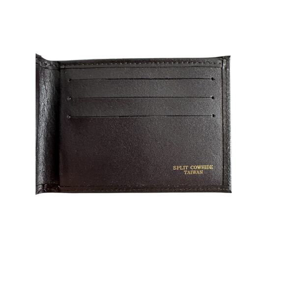 Vintage Men’s Black Split Cowhide Leather Bifold Wallet Made in Taiwan ID Card - Picture 3 of 8